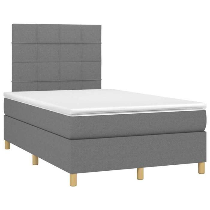 Maison Exclusive - Sommier à lattes de lit matelas LED gris foncé 120x190 cm tissu