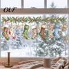Scratch Resistant Holiday Decals Christmas Stockings Window Sticker, Static Cling Removable Decal, Waterproof Seasonal Reusable Stickers PVC Decal for
