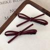 Red Hairpins Hair Clips Synthetic Leather Bowknot Sweet Girls Hair Clips Barrettes Headwear Hairgrips Fashion Hair Accessories