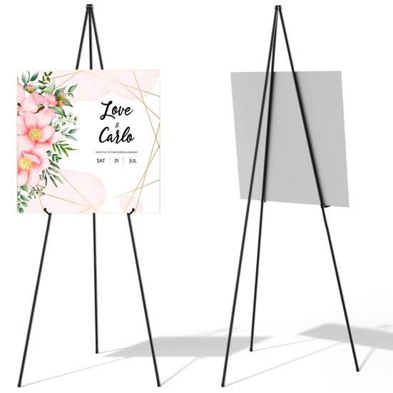 Display Stand Adjustable Height Anti-slip Solid Collapsible Fixed Poster Metal Wedding Sign White Easel Stand The Party