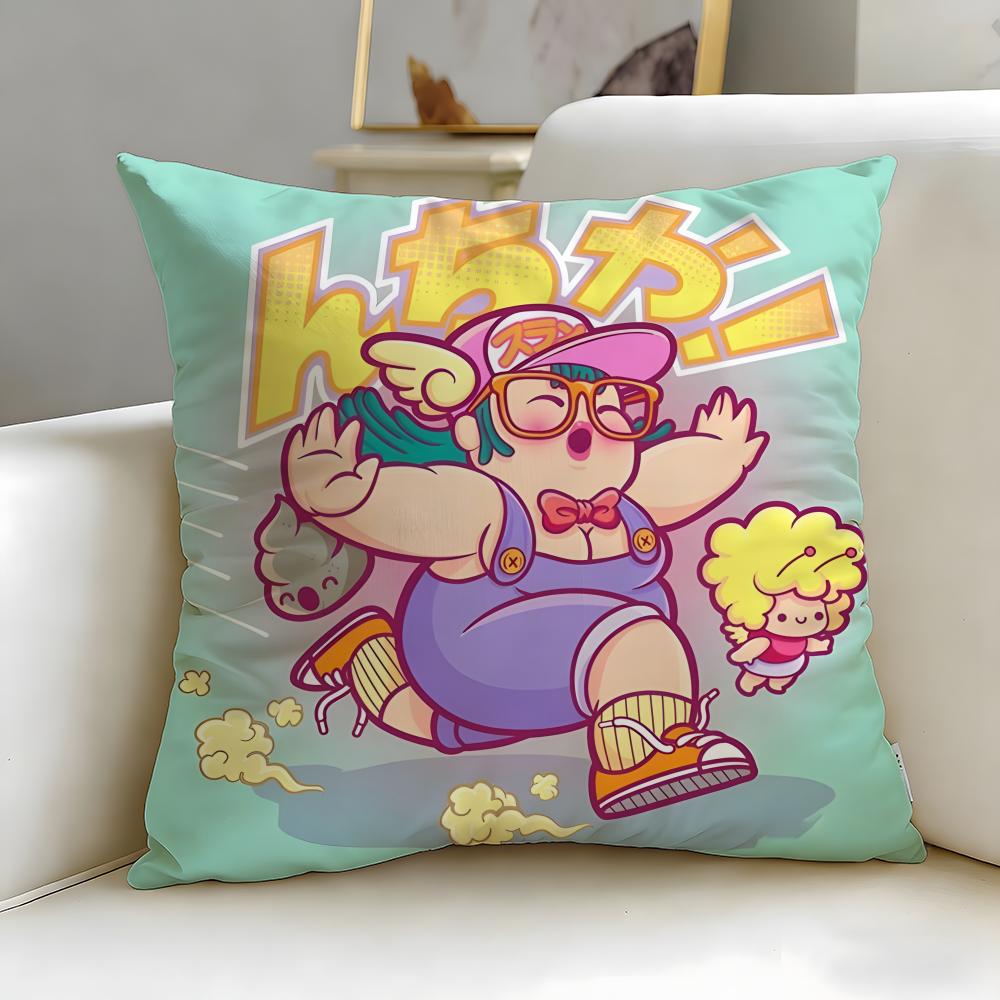 classic anime Dr Slump Cushion Cover Soft EasyWash Pillow Case Versatile for Couch Bed Travel and Office