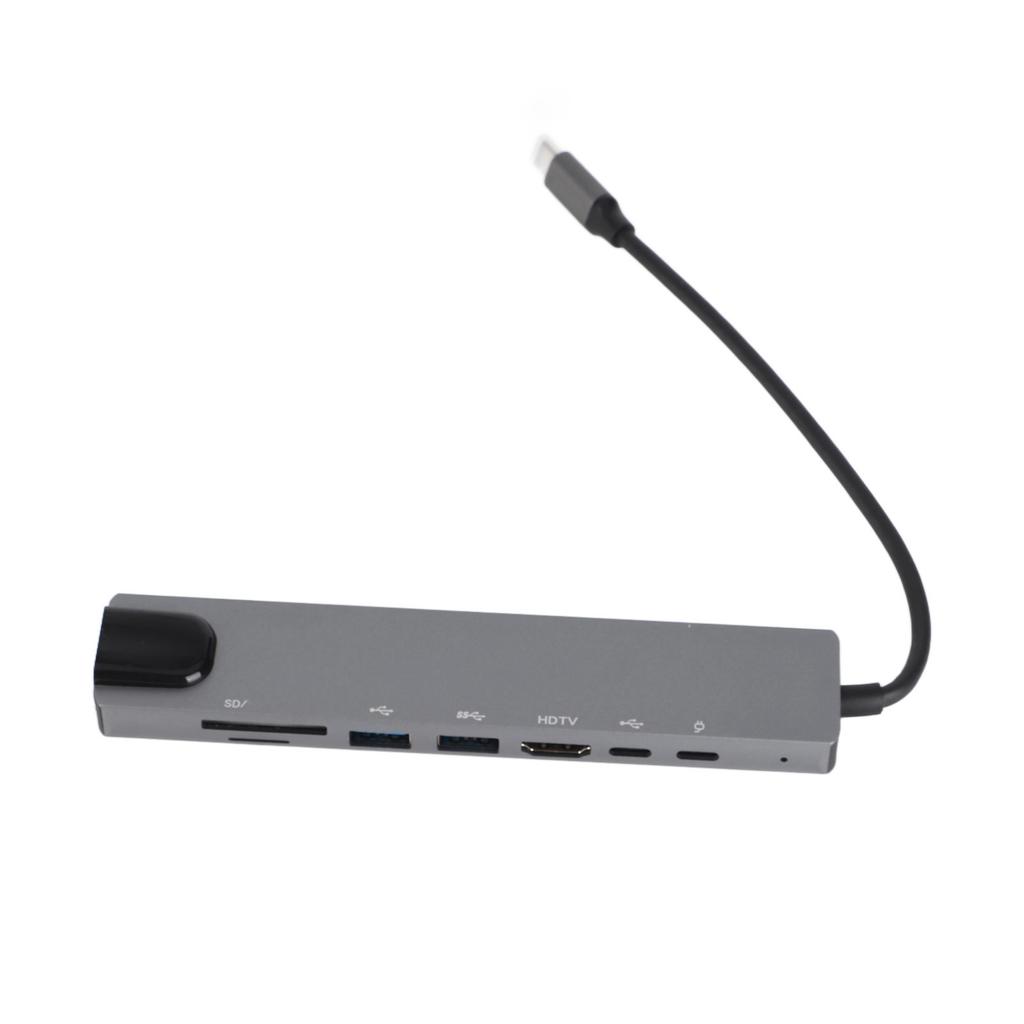 8‑in‑1 Hub Type‑C to HDMI RJ45 PD USB Docking Station Type‑C Hub Splitter Converter Adapter