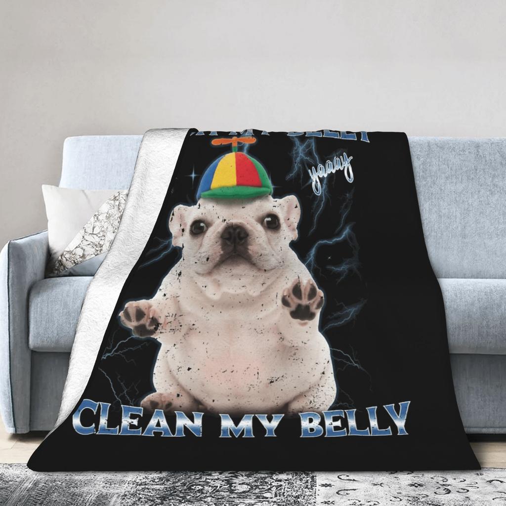 Warm Cozy Throw Blanket Travel Car I am Pibble Dog Puppy Wash My Belly Blanket Flannel Bedspread For Bedroom Sofa Bed Cover