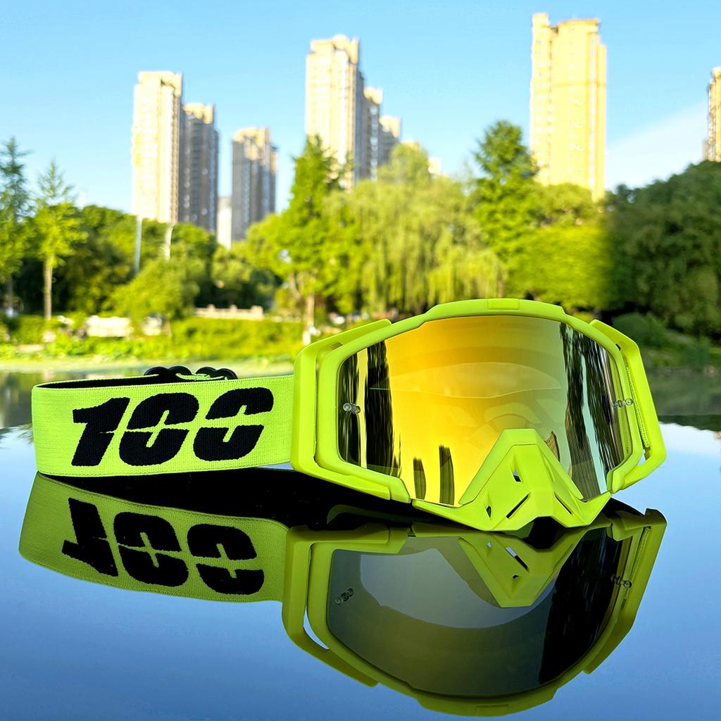 100 Motorcycle Goggles Dustproof Racing Glasses Windproof for Men & Women Motocross Cycling Skiing Outdoor Off-Road Bike Goggle