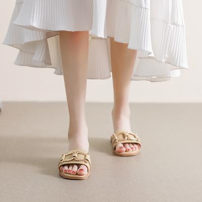 Индивидуальные тапочки 168-22, женская летняя верхняя одежда, фея, сандалии большого размера, корейская версия, название лошади, пряжка, темперамент, одно слово, перетаскивание