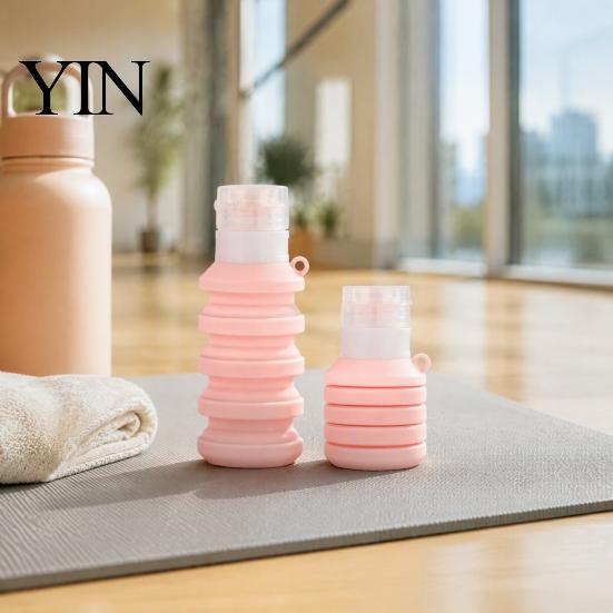Foldable Liquid Dispensers 50/110ML Collapsible Silicone Travel Bottle for Toiletries, Leak Proof Reusable Toiletry Bottles Size Container, Refillable