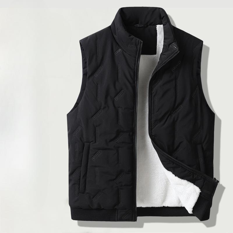 Men's Large-size Down Cotton Vest In Autumn and Winter Warm Vest Plus Velvet Couple's Outfit New Casual Vest Jacket