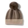 Cashmere Autumn and Winter New Style Women's High End Color Matching Fur Ball Thickened Warm Fashion Knitted Casual Hat