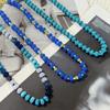Premium Niche Blue Series White Contrasting Lapis Lazuli Turquoise Beaded Necklace Is Suitable For Daily Wear