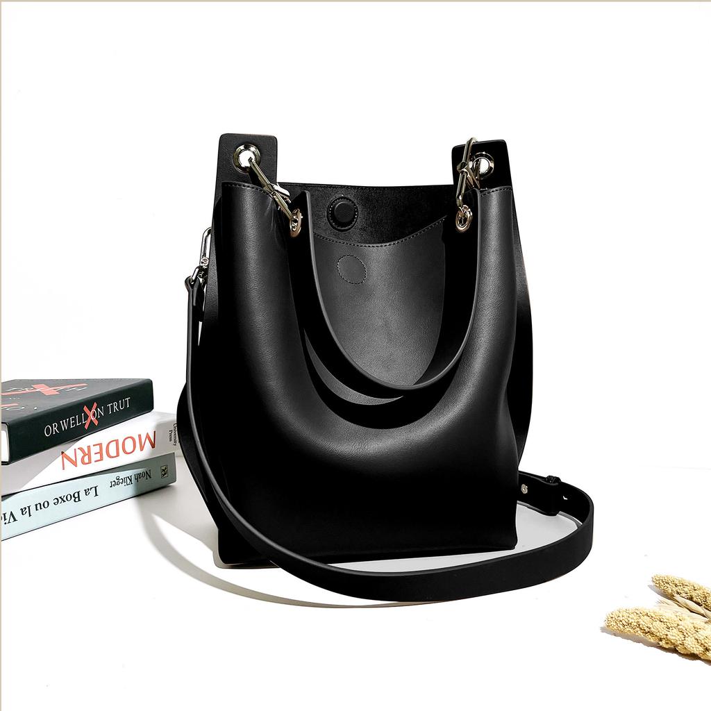Новая сумка-ведро, нишевый дизайн, большая вместимость, сумка-тоут, универсальная кожаная сумка через плечо, женская сумка