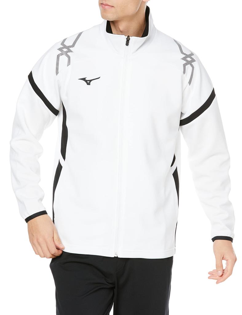 Mizuno MC Line and Training Size 32MCA110 Warm-Up Jacket, Sweat-Wicking Quick-Drying, Wear, White, XL,