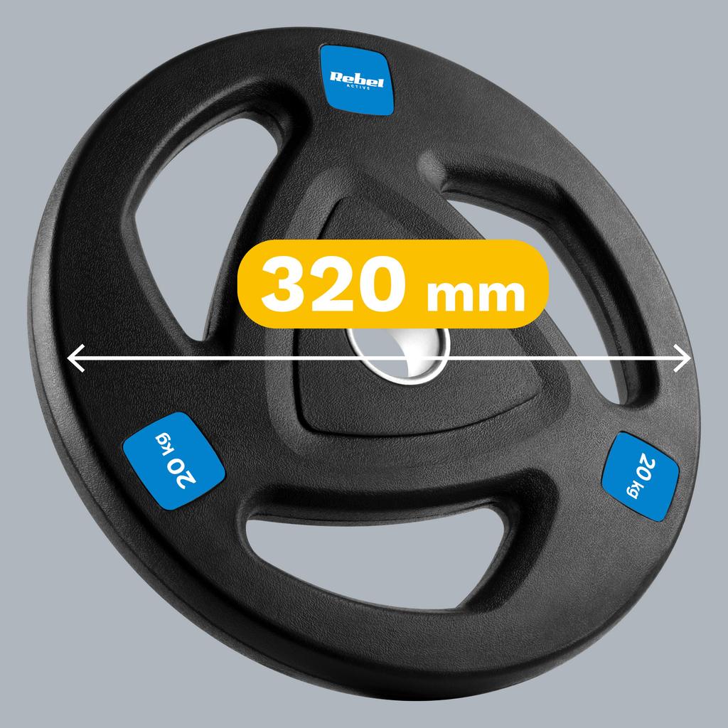 Cast Iron Olympic Weight With Rubberized Handles 20Kg 51Mm Rebel Plate