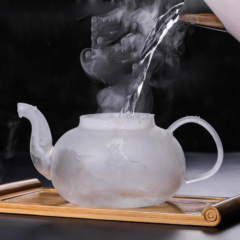 Teapot with Infuser Heat Resistant High Borosilicate Glass Tea Kettle Kitchen Dining Bar Home Tea Kettle Glass Drinkware Samovar