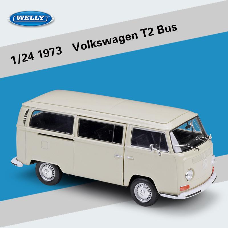WHAQY1 WELLY 1:24 Volkswagen VW T2 T1 BUS Alloy Car Diecasts & Toy Vehicles Car Model Miniature Scale Model Car Toy For Children