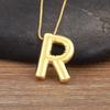 Nidin New Retro Punk Style Copper A-Z Letters Pendant Necklace Initials Alphabet For Women Vintage Name Jewelry Daily Party Gift