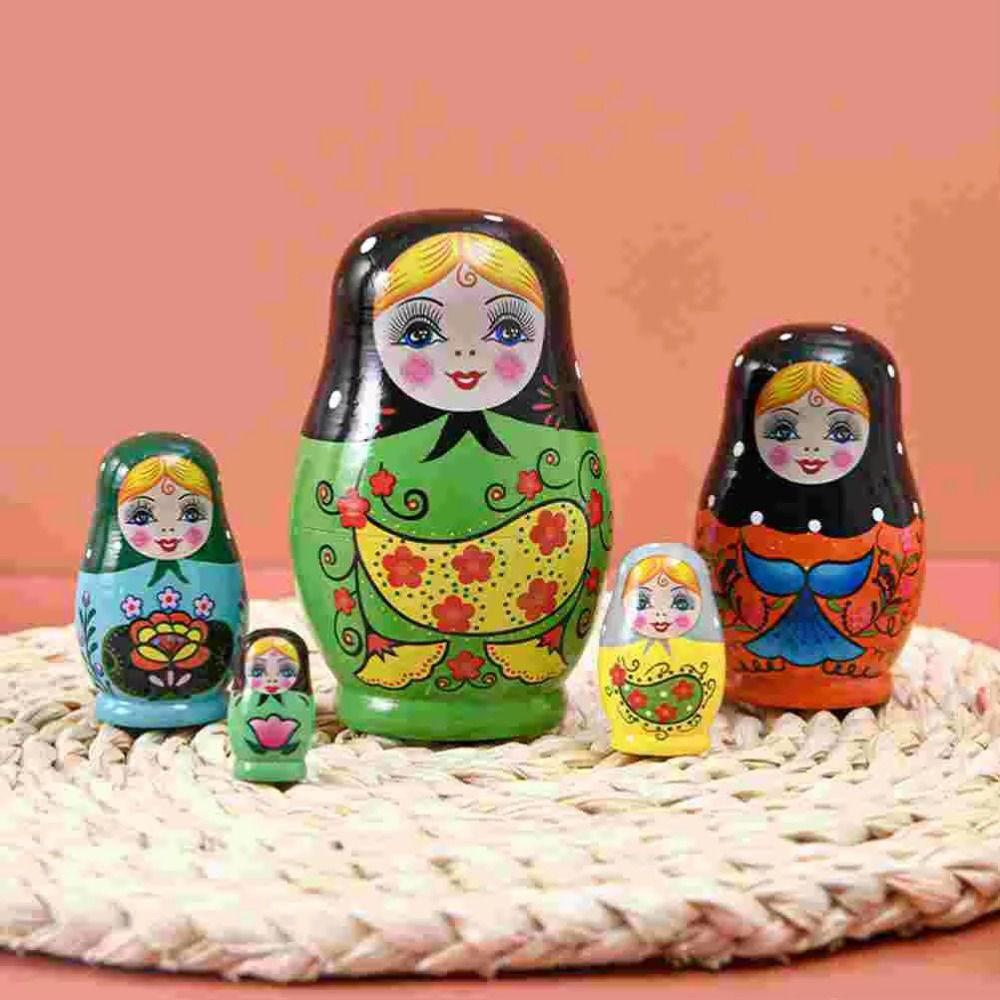 Деревянные матрешки 5 слоев, складывающиеся куклы, рождественский фестиваль, подарок, матрешка, игрушки, декор, поделки