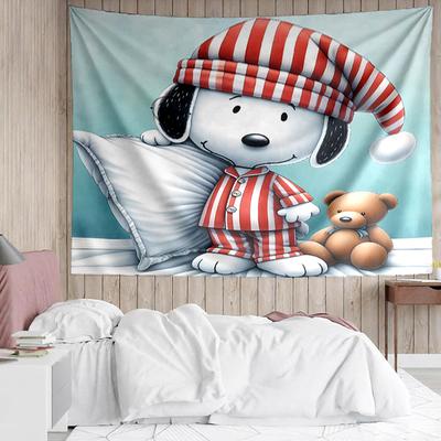 Happy Puppy Tapestry for Bedroom Aesthetic Classroom Tapestries Wall Hanging for Living Room Dorm Office,Ideal Creative Gift