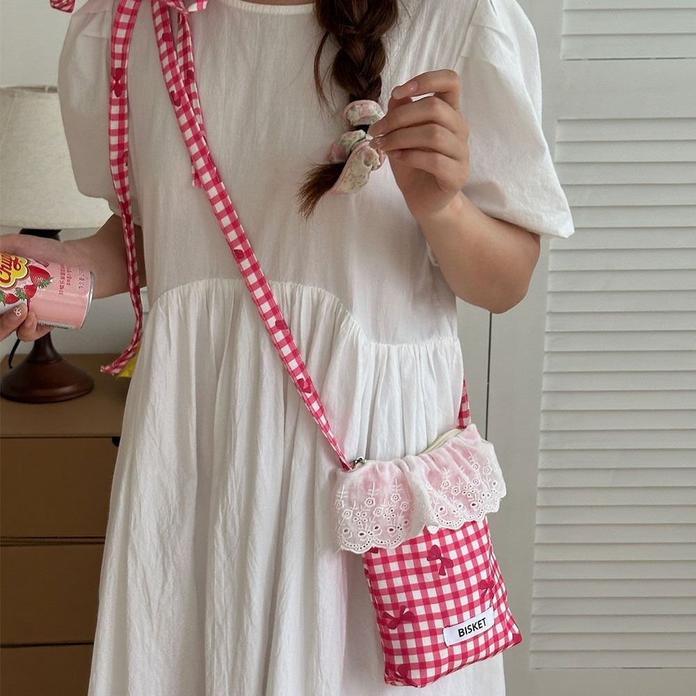 Large Capacity Mobile Phone Bag Bow Tie Element Women Crossbody Bag Shoulder Bag  Travel