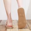 Women Slide Sandals Minimalist Cross Band Beach Hemp Rope Slides Espadrille Flip Flops Two Straw Straps Shoes Female Slippers