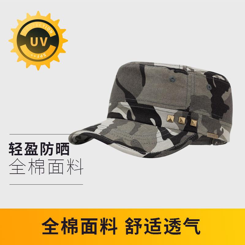 Flat Top Camouflage Hat Group Buying 22 New Men's Cap Patrol Hat Big Head Circumference Outdoor Hat