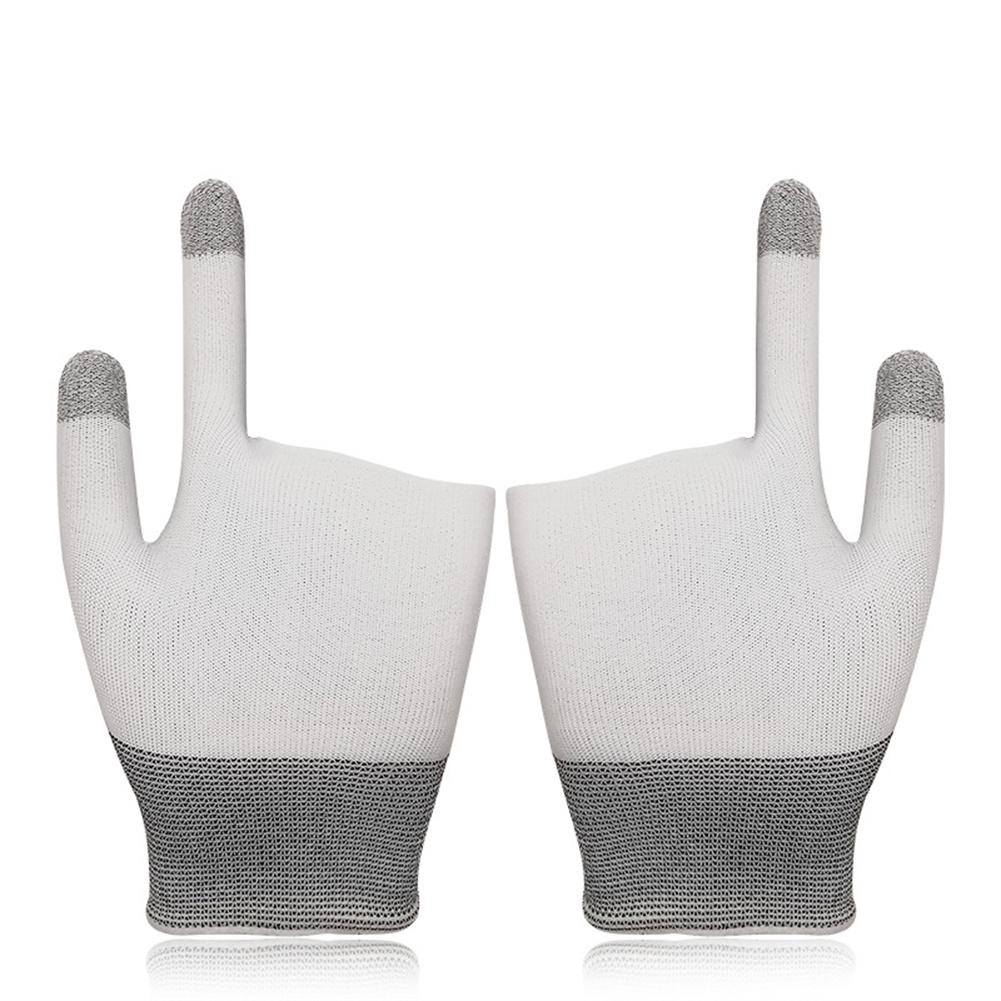 1 Pair 2-finger Gaming Gloves Breathable Anti-sweat Compatible For Gaming Eat Chicken Touch-screen Fingertips