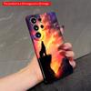 2DFlat Samsung Phone Case Howling Wolf At Sunset Cliff Applicable To Galaxy S23 S24 S25ULTRA S26 A12 A14 A15 A16 A54 A55