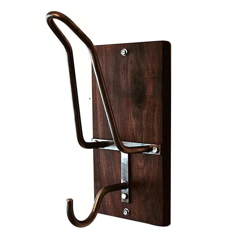 Motorcycle Helmet Rack Wall Mount, Wooden Metal Helmet Holder with Hook, Garage Organizer for Helmet Coat Gloves