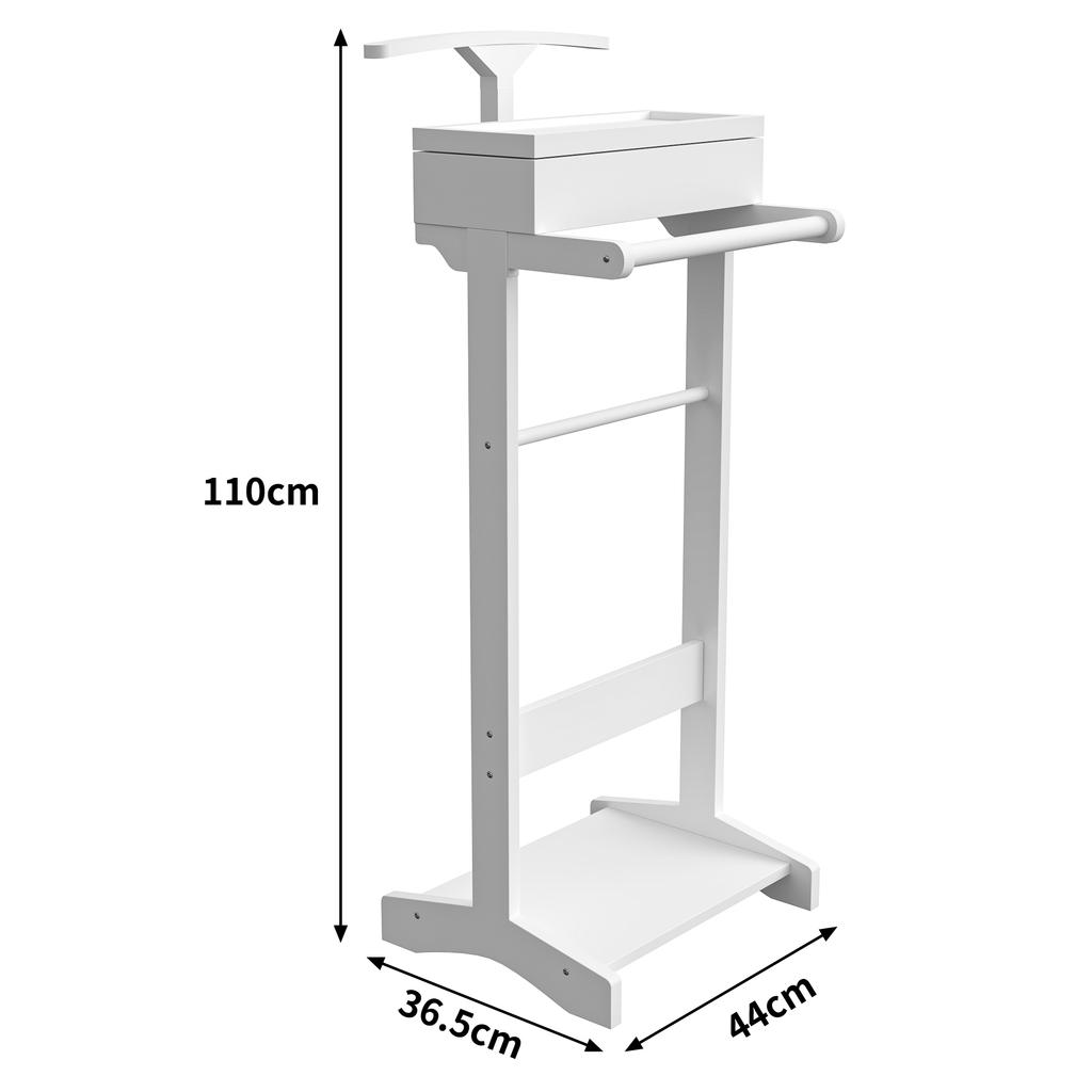 White Portable Clothes Rack, Clothes Rack with Storage Organizer