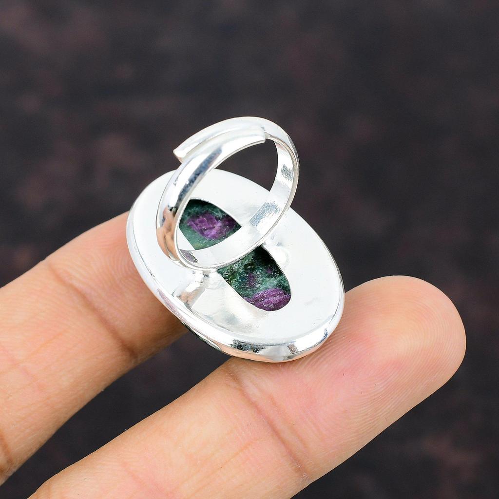 Кольцо с рубином и фукситом, кольцо из настоящего драгоценного камня, кольцо из стерлингового серебра 925 пробы, регулируемое кольцо, ювелирные изделия ручной работы в стиле бохо, кольцо последнего дизайна, подарок на годовщину