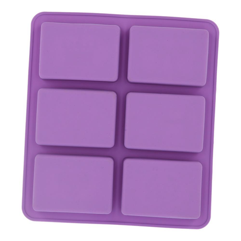 6-Cavity Design Soap Molding Case Flexible Silicone Cake Mold Set Silicone Soap Mold Handmade Soap