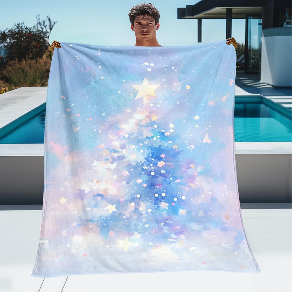 Dreamy Christmas Tree Flannel Blanket,sofa Blanket,office Nap Blanket,camping,picnicking,children's Room,bedroom,living Room