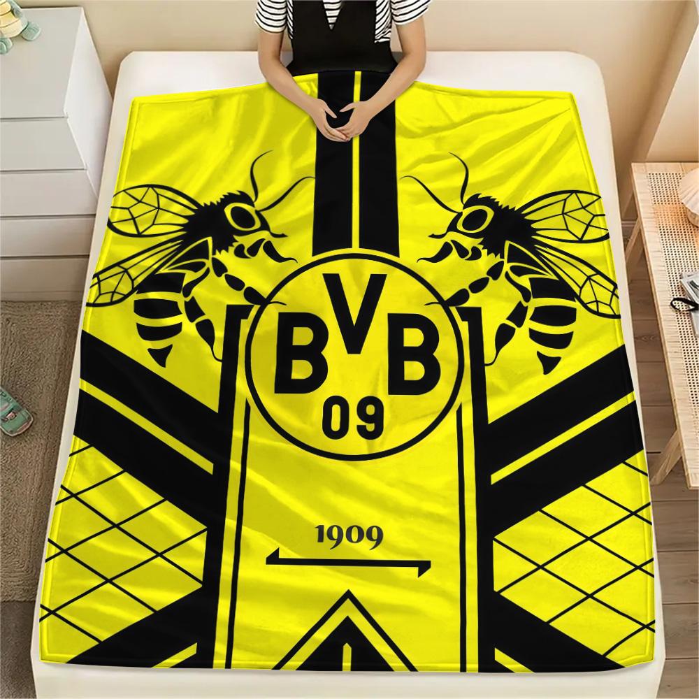Borussia Dortmund Flannel Blanket, High quality Comfortable for All Seasons, Home Decor, Warmth and Comfort