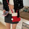 Portable Simple Style Suede Crossbody Bag Fluffy Lightweight Lamb Shoulder Bag Travel Christmas Sock Bag Women CLE