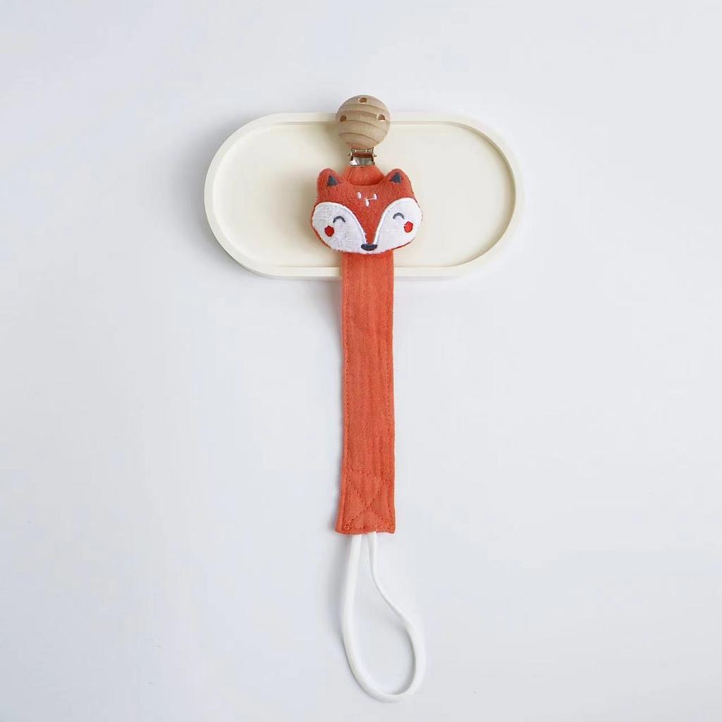 Милая мультяшная цепочка для пустышки для малыша, новорожденная хлопковая ткань, цепочка для пустышки с животным, держатель для соски-пустышки, экологически чистый материал