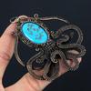 Octopus Shape Irani Torquoise Gemstone Pure Copper Wire Wrapped Handmade Jewelry Pendant