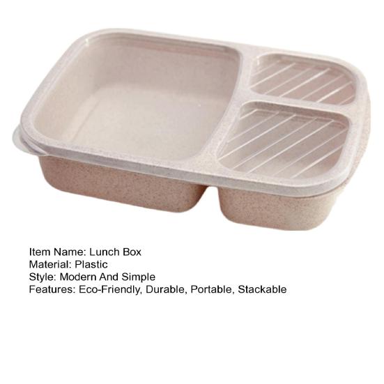 Ланч-бокс Штабелируемая коробка для бенто с 3 отделениями Многоразовые контейнеры для приготовления еды для детей и взрослых Крышка для сохранения свежести без бисфенола-А Легкое хранение