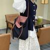 Retro Double Sided Plaid Canvas Bag Korean Style Bohemian Messenger Bag Denim Shoulder Bag  Outdoor