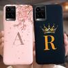 Чехол для Vivo Y21 Y21s V2110 V2111 Милая Корона Буквы Покрытие Матовые Чехлы Для Телефона Для Vivo Y33s Vivo Y21s Y 21 s VivoY21 Мягкие Fundas