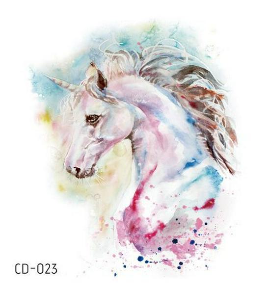 Водонепроницаемые детские забавные наклейки-татуировки с единорогами и животными