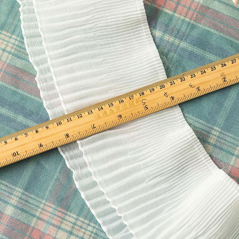 1Meter Lace Fabrics For Sewing Clothing Pleated Ribbons Diy Crafts Supplies Party Dress Needlework Decorative Trimmings White