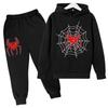 Autumn Winter Spider Printed Hoodies Sweatpants Set Fashionable Casual Warm Sports Long Sleeved Pants Men's Sport Wear