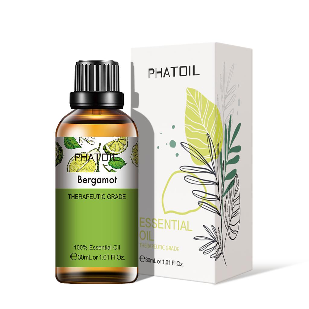PHATOIL 5ml/10ml/15ml/30ml/100ml Bergamot Plant Essential Oil for Air Freshener Aromatherapy Spa Body Care Relieve Pain Fragrance Aroma Oil