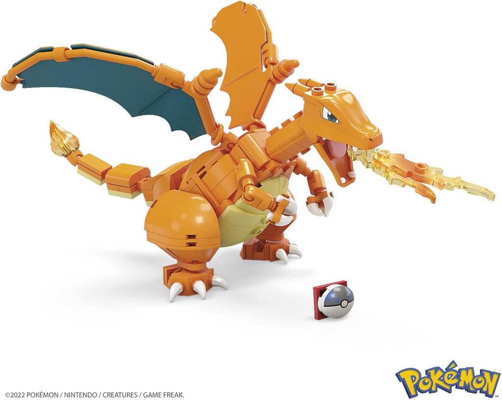 Mega Construx GWY77 Pokémon Charizard (Glurak) Figure, Construction Set with 223 Pieces, Movable, Approx. 10 Cm, for Children 6 Years and Above