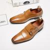 Men's Genuine Leather Shoes Wedding Party Shoes Black Brown With Buckle Man Dress Shoes H358