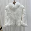 Real Rabbit Fur Braided Coat for Women Short Style Young Coat Fox Fur Bat Sleeve Shawl