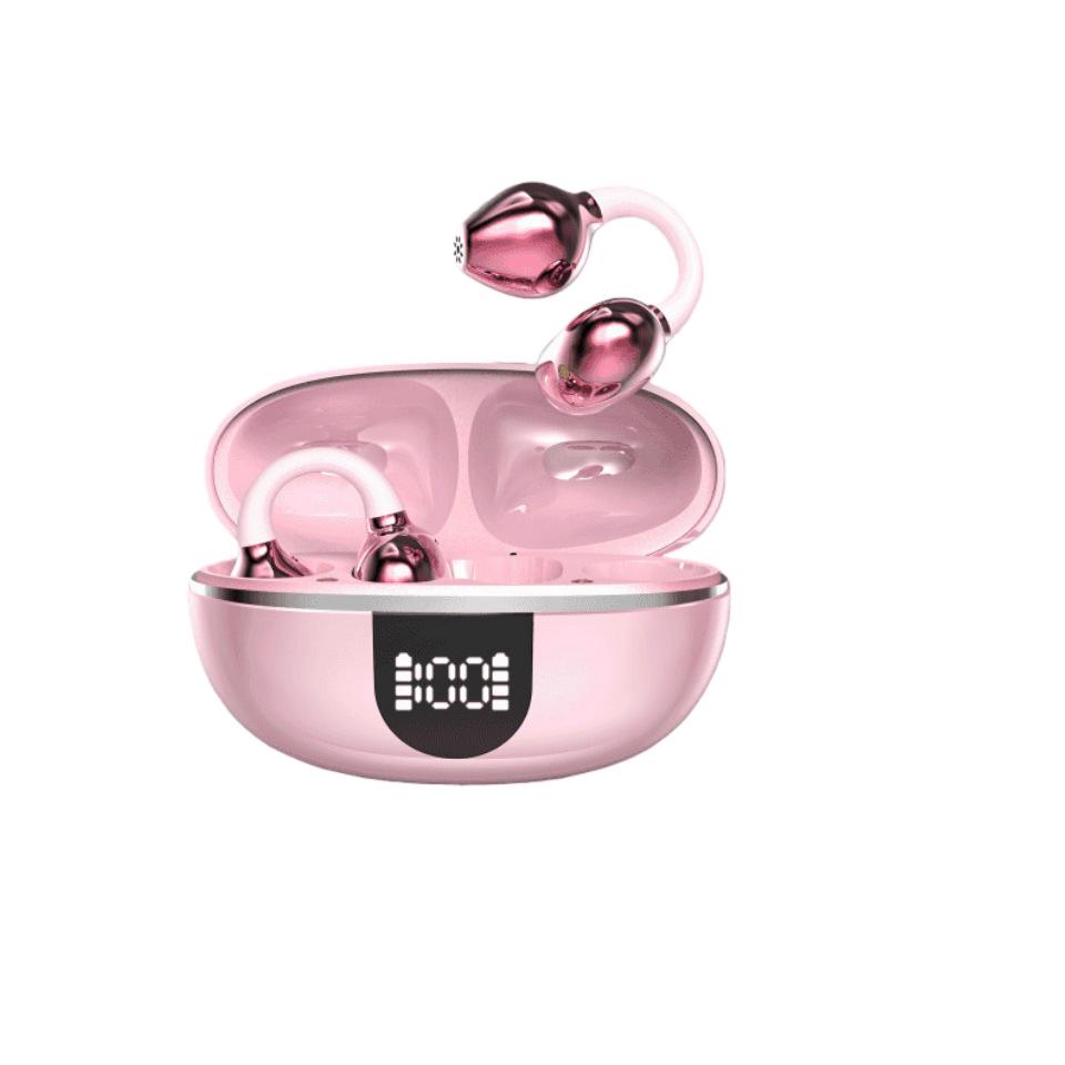 Костяная проводимость Bluetooth Ear Clip с бриллиантовой пряжкой: Подавление шума, Низкая задержка, Беспотерьное качество звука