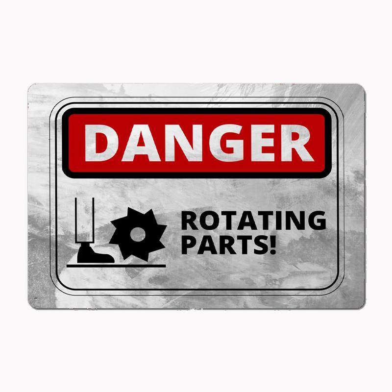 Danger Rotating Part Sign Metal Tin Sign Poster Garage Decoration Aesthetics Room Decors Bar Club Vintage