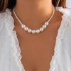 Retro Imitation Pearl & Bead Necklace - Creative, Elegant Design for Women