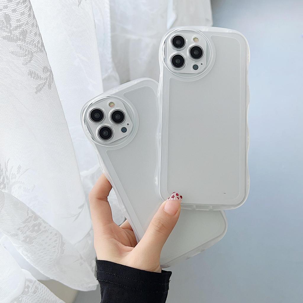 Прозрачный силиконовый чехол с волнистым краем для Xiaomi Redmi Note 10 11 12 iPhone 15 14 13 Samsung A14 A24 A34 A54 Funda Clear Soft TPU Cover Phone Bumper