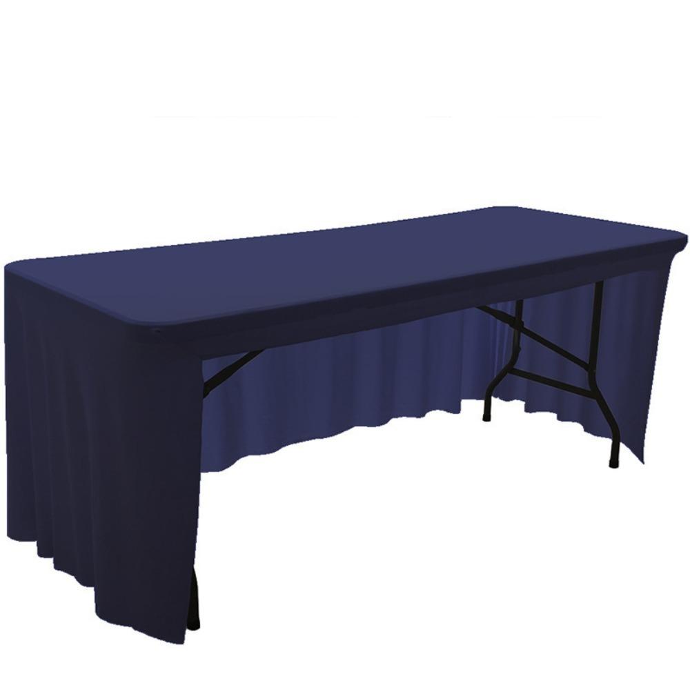 Solid Color Spandex Stretch Tablecloth Rectangular Dustproof Table Cover Washable Elastic Exhibition Table Decor Banquet